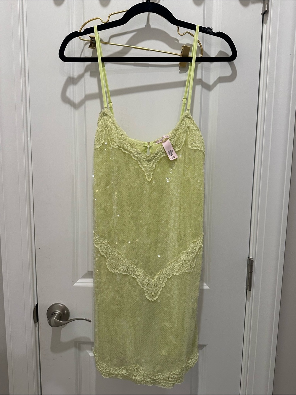 Victoria's Secret Light Lime Sequin Lace Slip